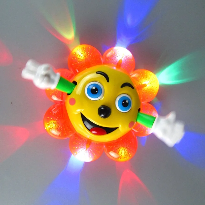 Electric Universal Rotating Large Flower Light Music Children Wisdom Toys Children Fun Birthday Gift