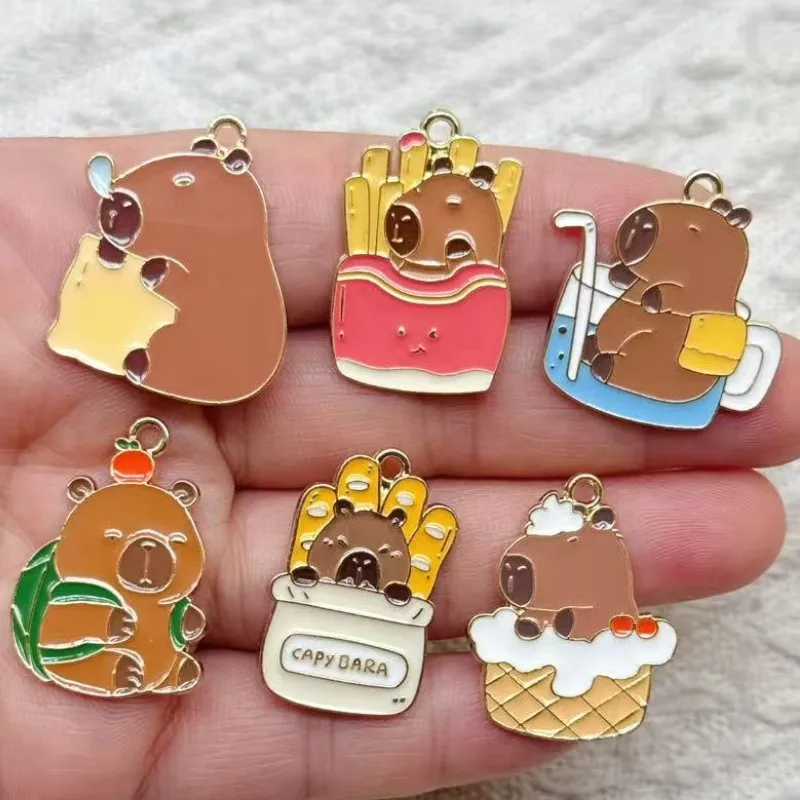 10pcs Cartoon Anime Charms for Jewelry Making Enamel Earring Phone Pendant Diy Accessories Alloy Metal