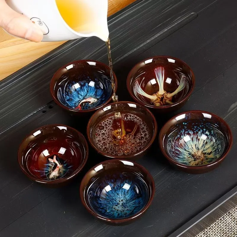 

New hot selling master cup kiln color changing glaze tea cup ceramic kung fu construction cup tea cup gift box surprise gift