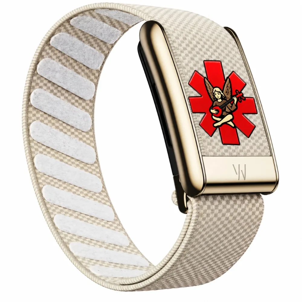 For WHOOP 5.0 MG Cross Angel Printed Nylon Woven Sport Strap Fashion Replacement Fitness Tracker Band Accessory