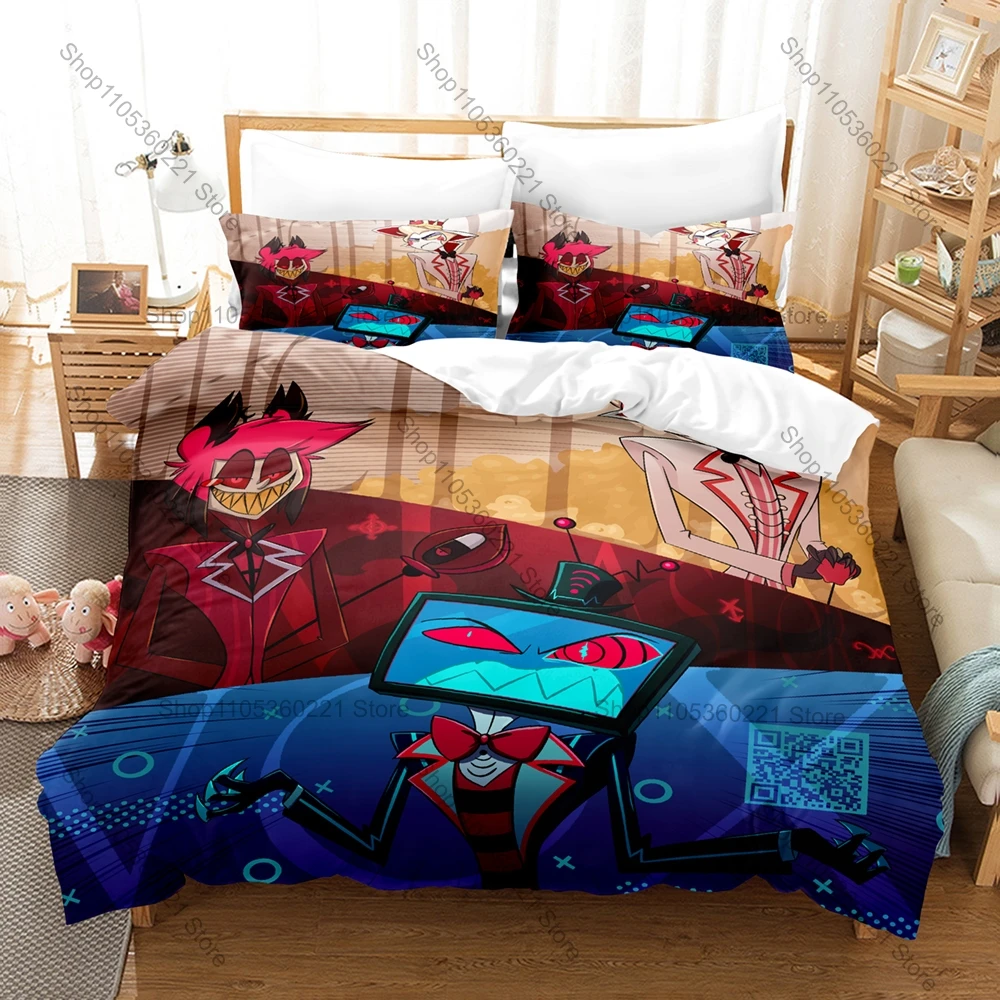 Alastor Radio Demon Duvet Cover Set 3Pcs Soft Microfiber Bedding Set Bedroom Living Room Home Decor Linen All Sizes