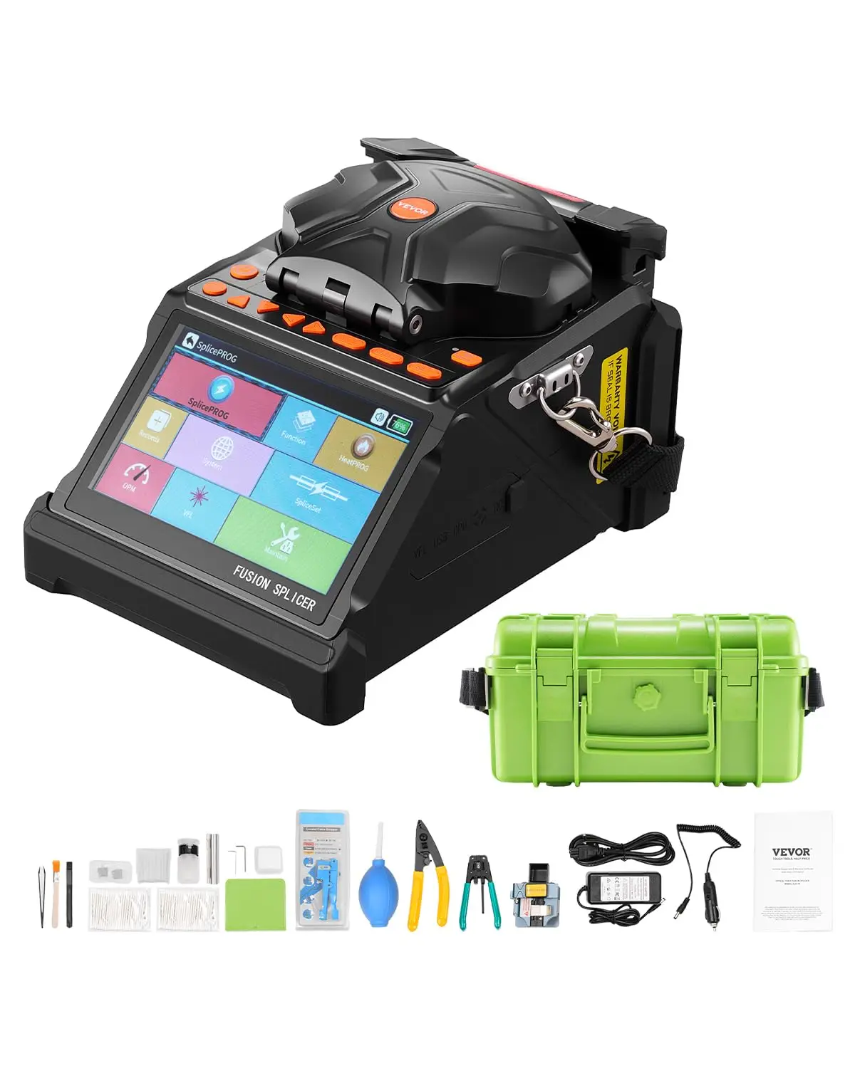 

Fiber Fusion Splicer 6 Motors Core Clad Alignment Fibers Optic Splicer with 6s Fast Splicing and 13s Heating 5 LCD Screen 3 in