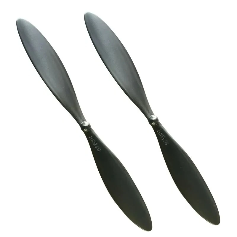 2PCS 100x70mm Slow-flying Propeller Length 100mm Hole Dia 1mm 2-Blade Paddle Light Weight Props for RC Airplane 6-7mm Motor