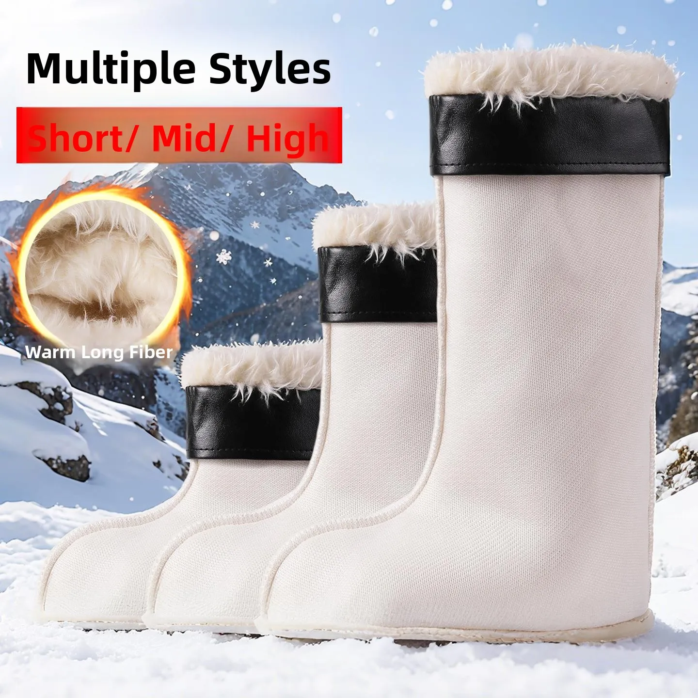 

Зимние утепленные флисом вкладыши для сапог: утолщенные, морозостойкие, для коротких, средних и высоких моделей, хлопковые чехлы для обуви от воды