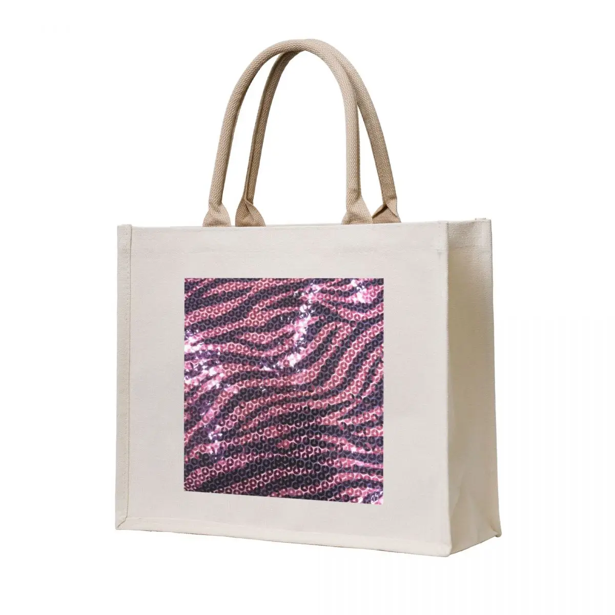 

Photographic Image of Pink Zebra Sequins Tote Bag Women's tote bag tote bags aesthetic cute pouch bag bags for women