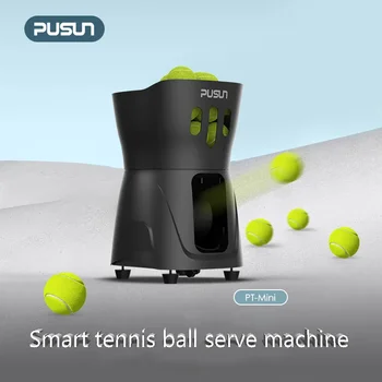PUSUN Mini Indoor Tennis Ball Machine, Bola automática Jogando Robô, Treinador Portátil para Iniciantes, Leve
