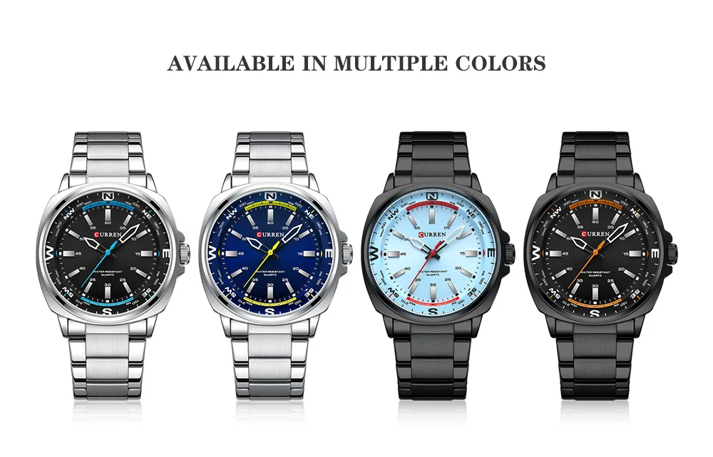 CURREN 8455 Herren Quarzuhr mit Großem Zifferblatt, Wasserdicht, Edelstahlarmband, Casual Business Elegante Uhren für Männer, Reloj Hombre – Detail 7
