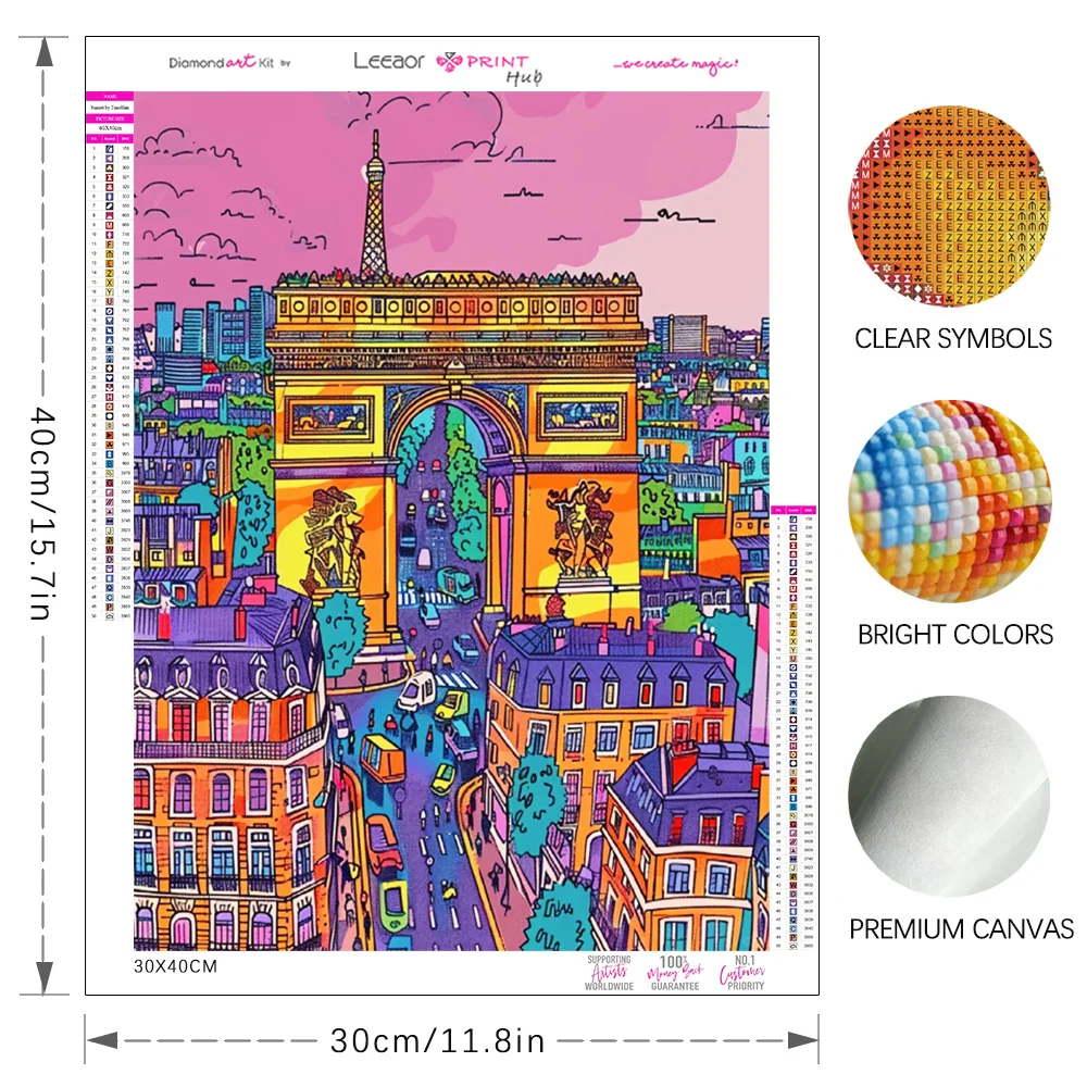 Paris Scenery City Art Diamond Painting Full Round Rhinestone Mosaic Diamond Embroidery Cross Stitch Kit Home Wall Decor Gifts