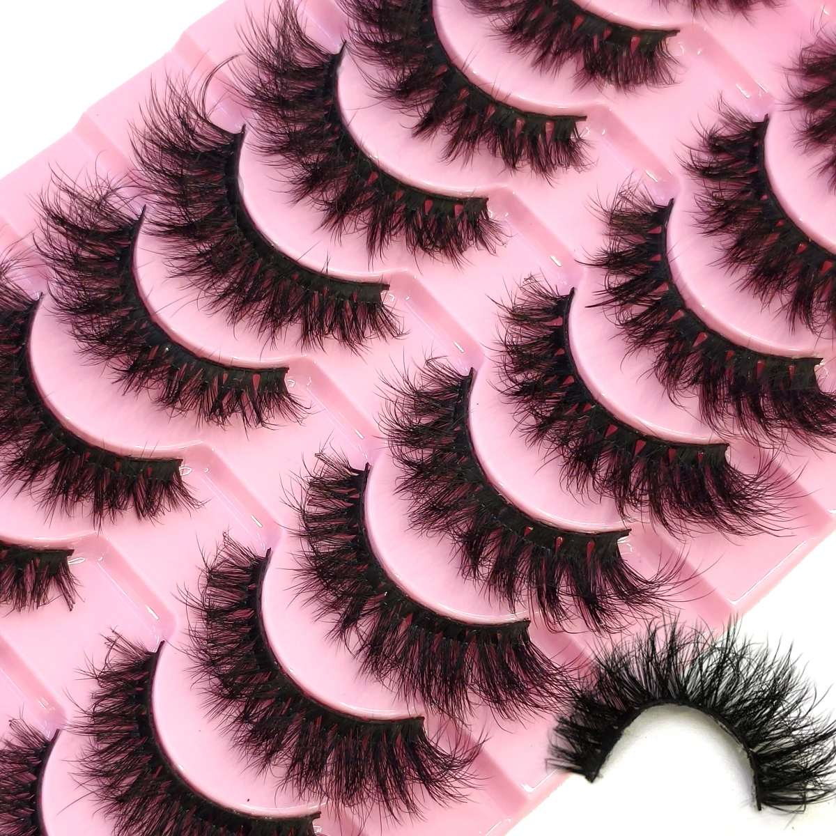HBZGTLAD متعدد الأنماط 10 أزواج لينة المنك الرموش الصناعية اليدوية Wispy رقيق رموش طويلة أدوات ماكياج العين الطبيعية فو الرموش