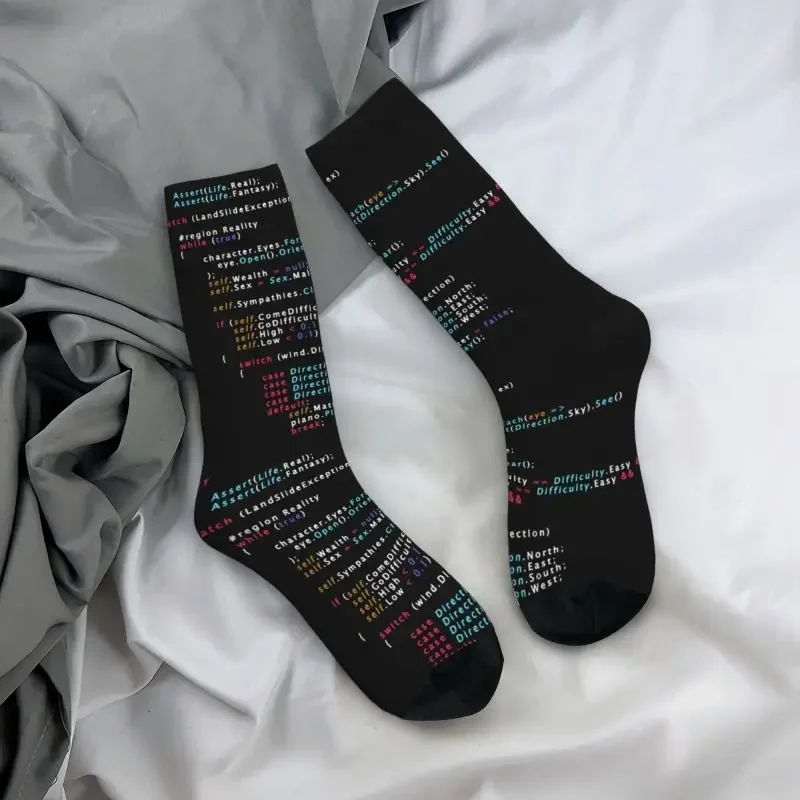 Calcetines de equipo de programación de codificación de la vida Real para hombre, Unisex, programador de Hacker divertido, Softwarea, primavera, verano, Otoño e Invierno