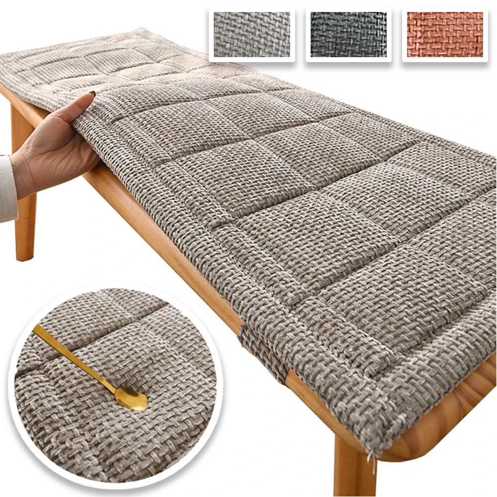 

1PC Thicken Long Bench Cushions with Widen the straps, Chair Sofa Seat Cushions for Bay Window Garden Bench Seat Swing Backseat