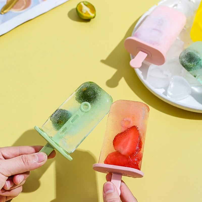 6Pcs/Set Plastic Popsicles Molds with Tray Reusable Sticks Homemade Kids Ice Cream Chocolate Mould DIY Lolly Maker Dropshipping image 5