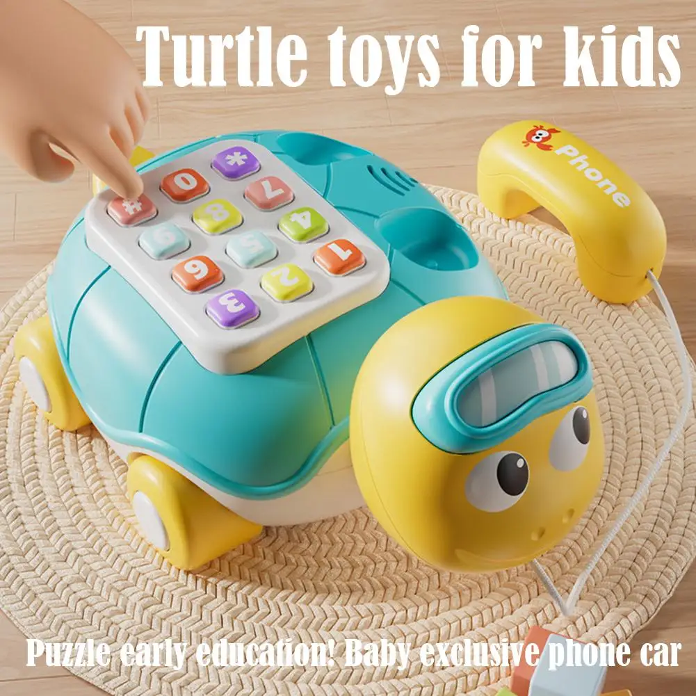 Musical Turtle Crawling baby Toys Interactive Baby Phone Toy with Piano Music Lights Toddlers for Baby Toddler Activity Bus Toys