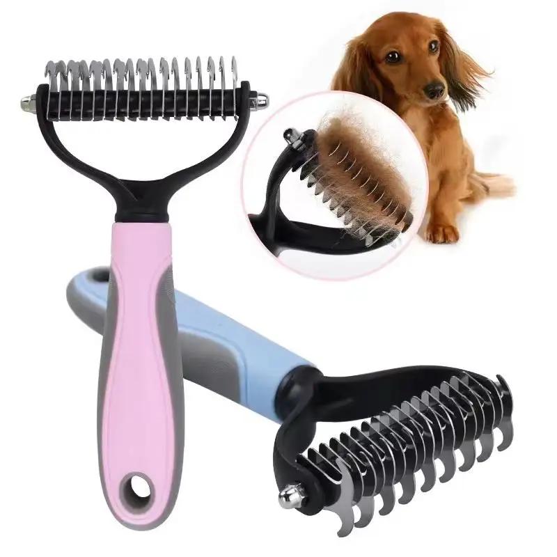 Dog Cat Hair Deshedding Brush Pet Grooming Comb Removes Loose Hair Untangles Knots For Puppy Daily Care view 2