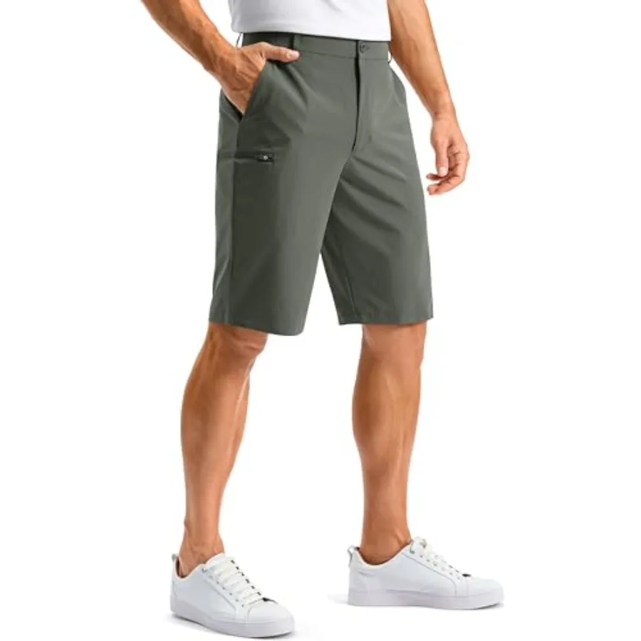 

Pudolla Men's Golf Shorts with 4 Pockets 11"/13" Long Inseam Lightweight Quick Dry Flat Front Hybrid Shorts for Casual Work