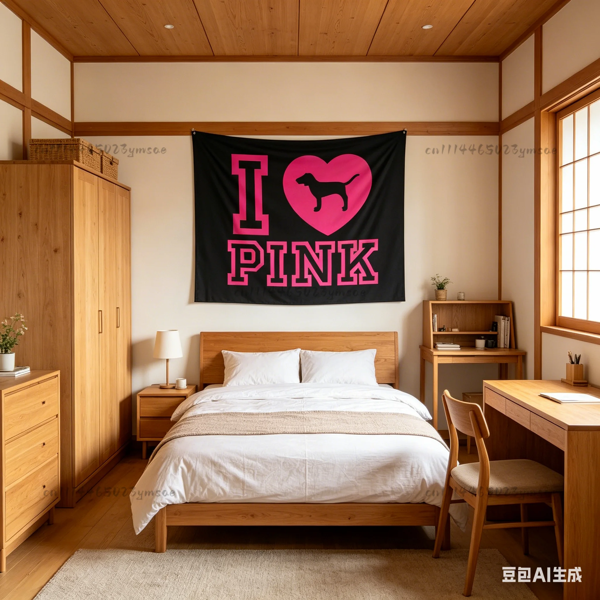 Ästhetische Raumdekoration Schlafzimmer I Love Pink Victoria's Secret PINK Wandteppich Y2K Schlafzimmer Wohnheim Hintergrundtuch Banner Geschenke – Detail 6