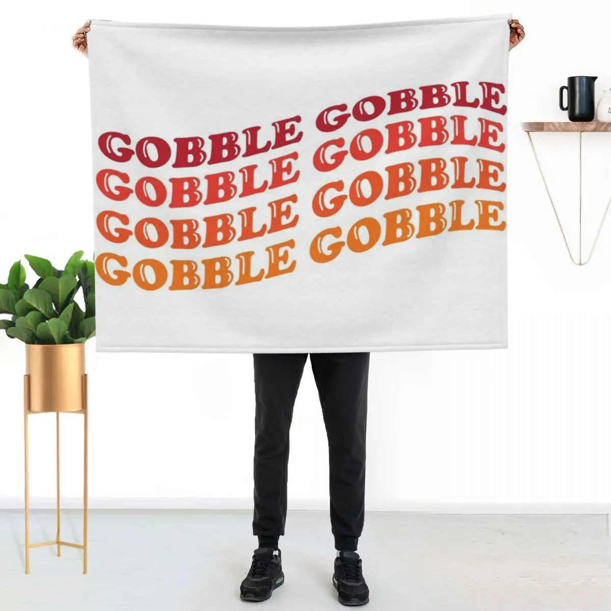 Wavy Gobble Gobble Throw Blanket Furry blankets and throws Furrys Moving Decorative Beds Beach Blankets