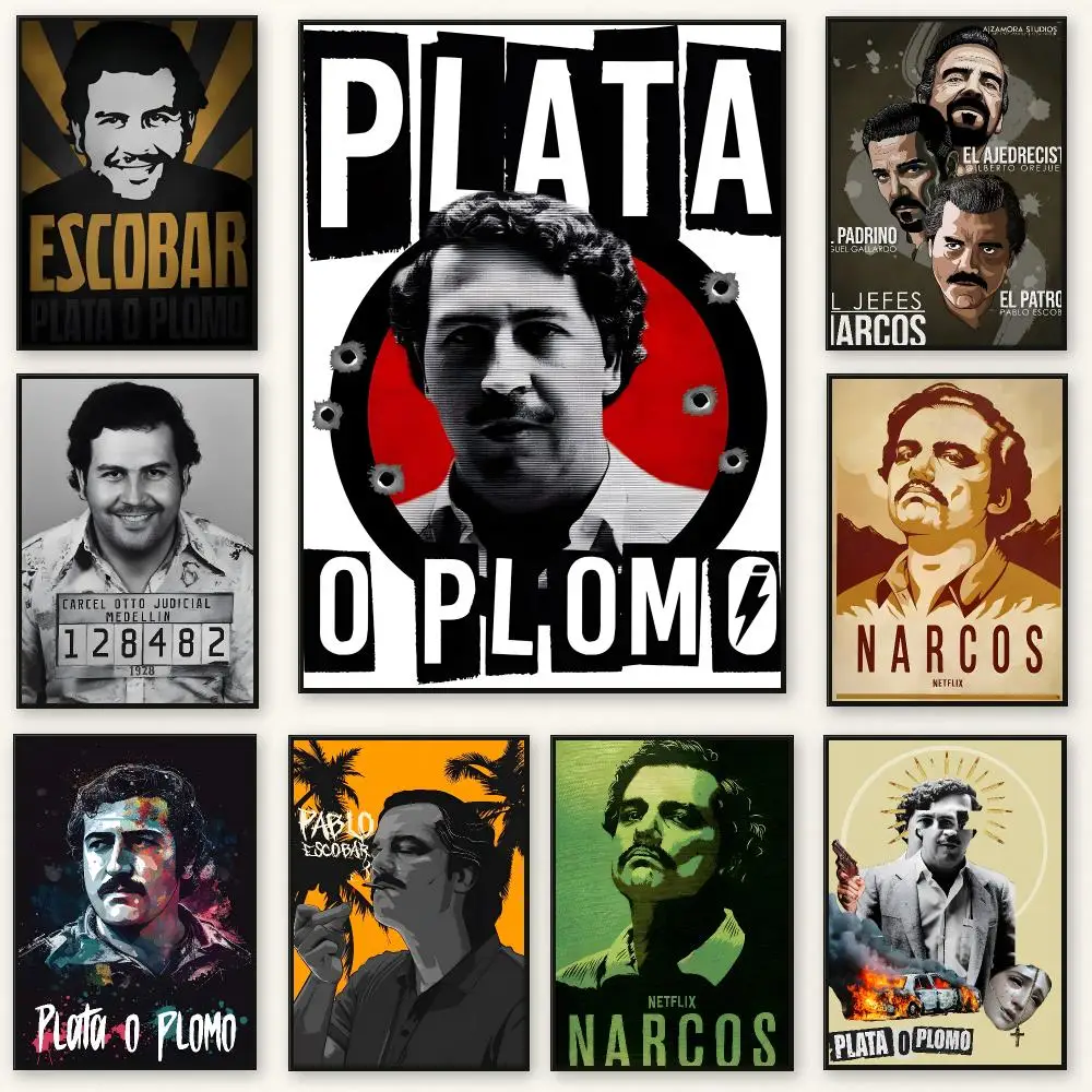 Historical Figure P-Pablo Escobar Poster Frameless Peel-and-Stick Removable Wall Art Print