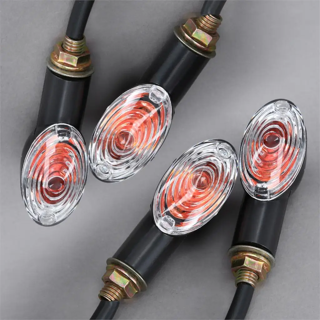 4Pcs Motorcycle Motor Turn Signal Blinker Light Indicator Amber Bulb Motorbike Lamp Universal For Honda Suzuki Yamaha 12V