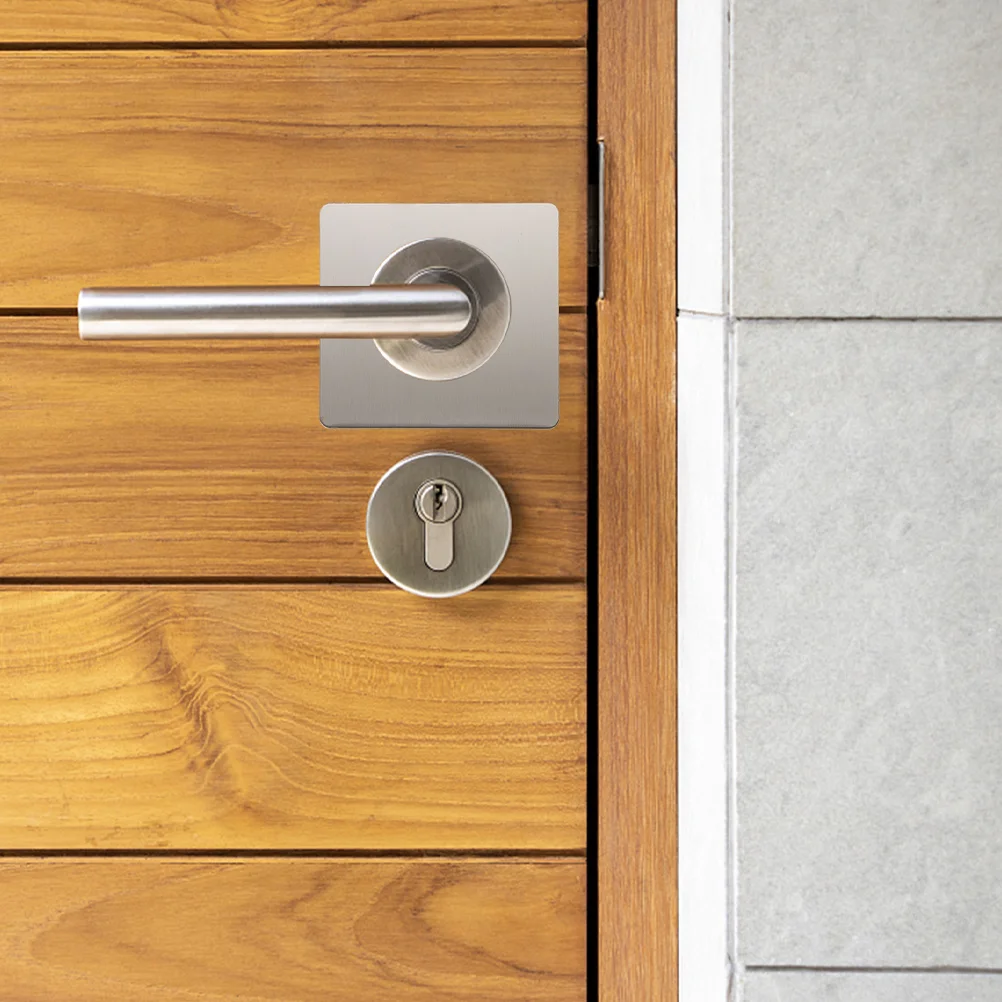 

4pcs Door Repair Board Reinforcement Plates Stainless Steel Hole Cover Latch Guard Strike Deadbolt Door Knob Metal