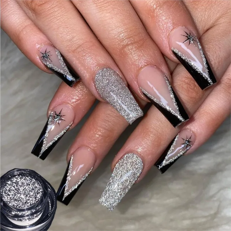 

3g Silver Diamond Glitter Powder Nail Art Holographic Dancing Night Highlight Crystal Glitters Flash Reflective Fine Glitters @Y