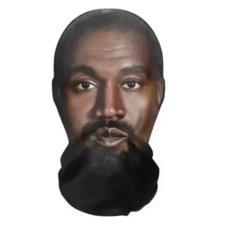 3D-gedruckte Kanye-Maske, elastisches Netz, Vollgesichtsmaske für Männer und Frauen, Cosplay, Kopfbedeckung, Hip-Hop, modische Sturmhaube, Kapuze, Hut, Kopfbedeckung