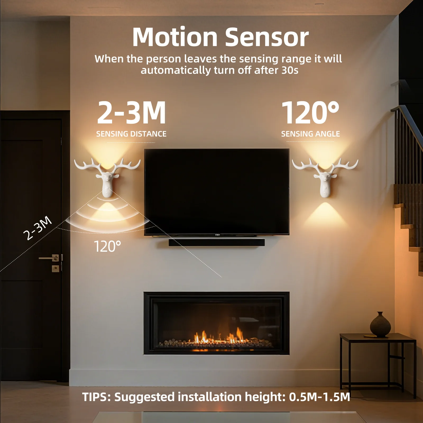 XIAOMI LED محس حركة ضوء الليل USB قابلة للشحن الجدار مصباح 3 ألوان عكس الضوء للأطفال غرفة نوم السرير زينة عيد الميلاد #3