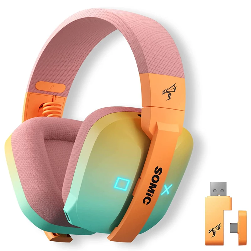 

Somic G810 Wireless Bluetooth Headphone With 3 Modes Connection,35ms ultra-low latency,Cool Light Wireless Gaming Headset