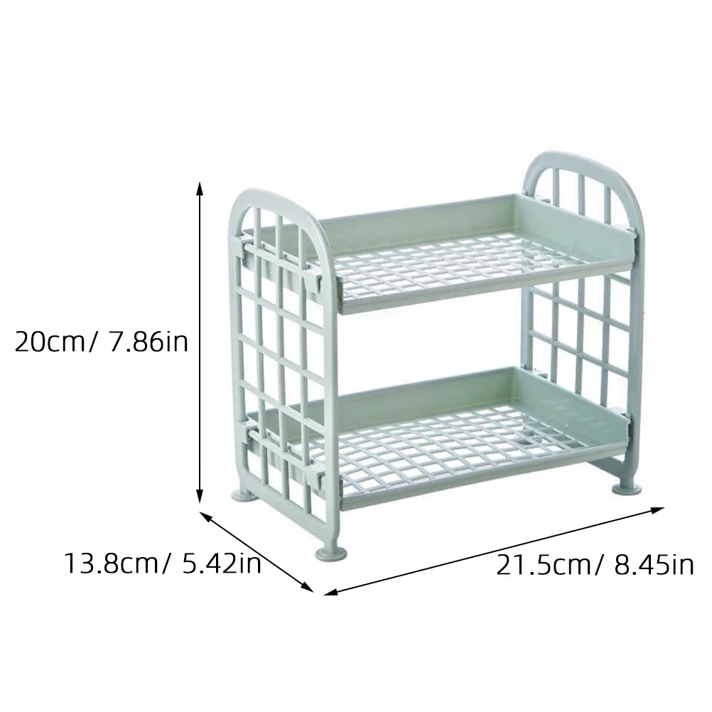 

2 Layers Plastic Storage Rack Nordic Blue Thickened Waterproof Bathroom Organizer Corner Shelf For Shampoo Soap Holder Kitchen