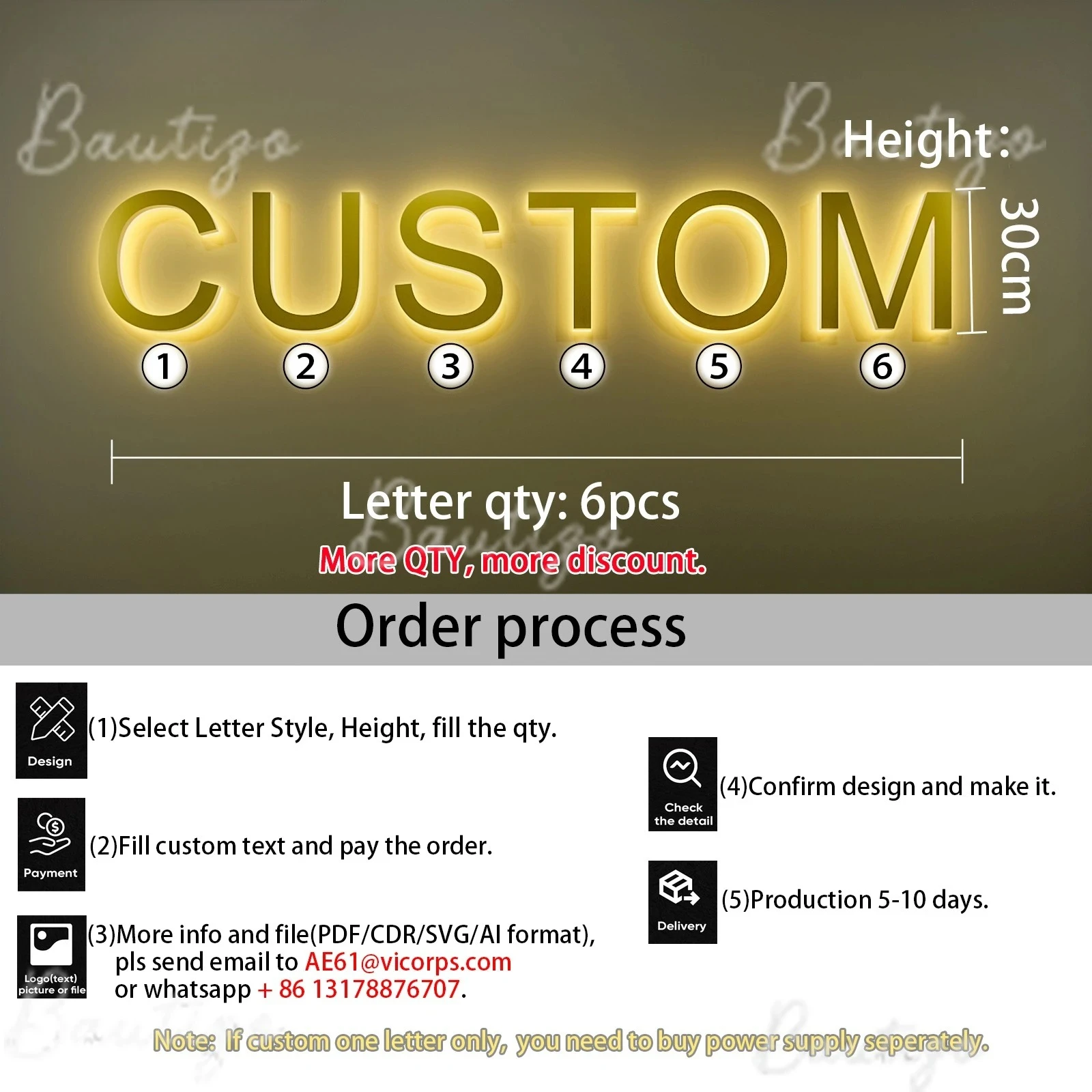 Custom Personalized LED Signs Logo 3D Metal Light for Outdoor Business Up Waterproof Illuminated Letters Backlit Storefront Bet