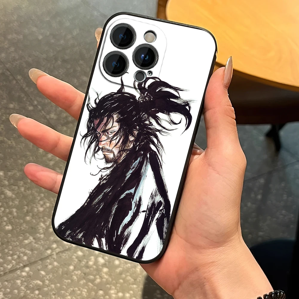 Cool V-Vagabond  Comics Phone Case for iPhone 12 11 13 14 15 16 Max Pro Plus Black Soft Silicone Cover