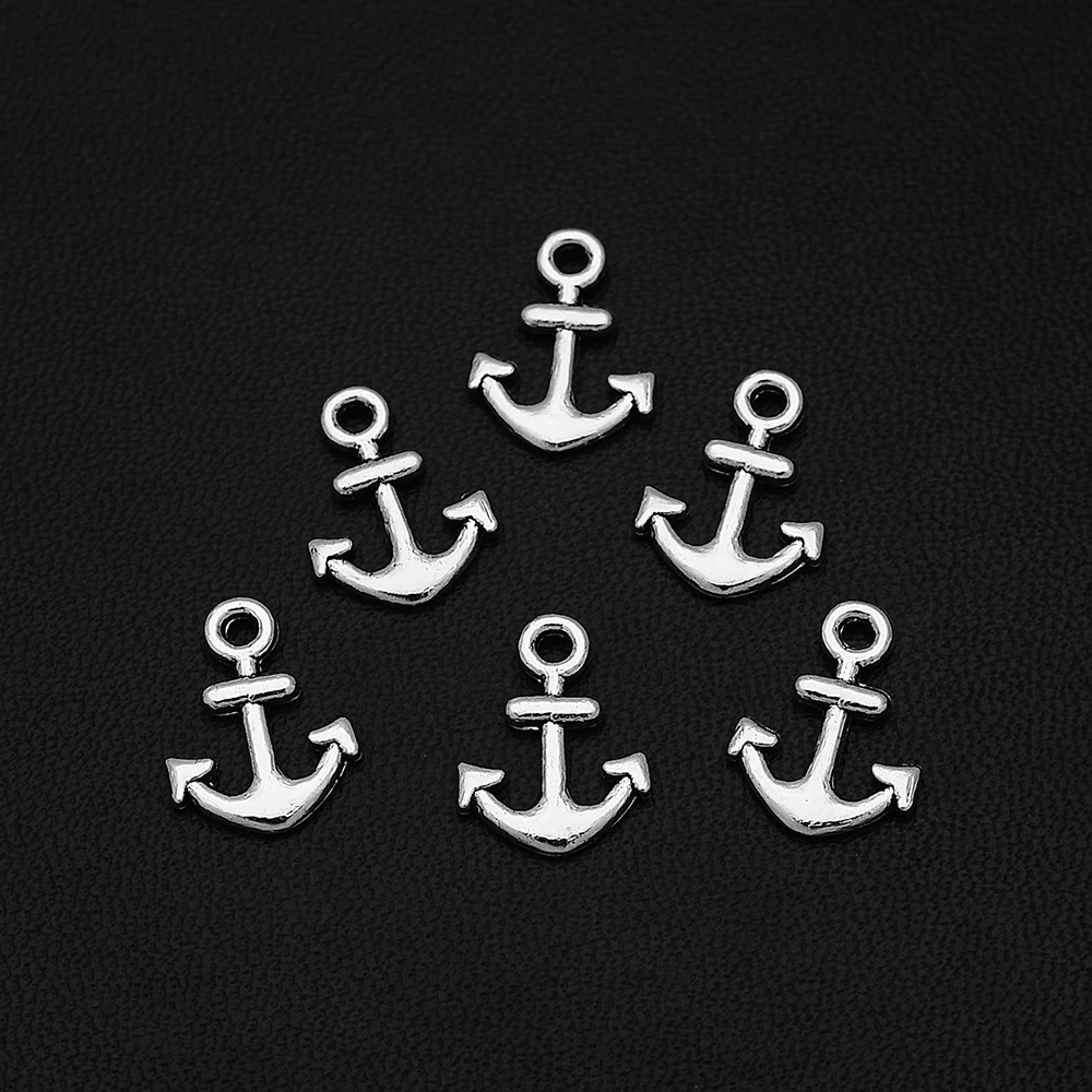50 sztuk/partia-10x13mm Mini kotwice Charms wisiorki dla majsterkowiczów tworzenia biżuterii ustalenia dostarcza akcesoria hurtownia przedmiotów luzem
