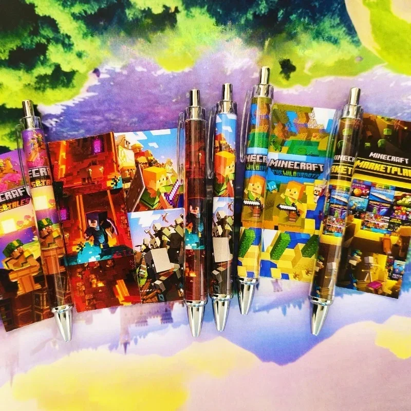 لعبة جل أقلام أنيمي الصحافة السوداء 0.5 مللي متر القلم Minecrafter الكتابة الرسم القرطاسية امتحان الطالب حبر جاف اللوازم المدرسية الهدايا