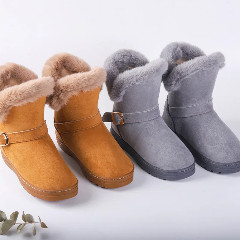 Women Winter Boots Warm Plush Snow Boots for Women Ankle Botas Mujer Zipper No-slip Loafers Ladies Casual Comfort Flats Shoes