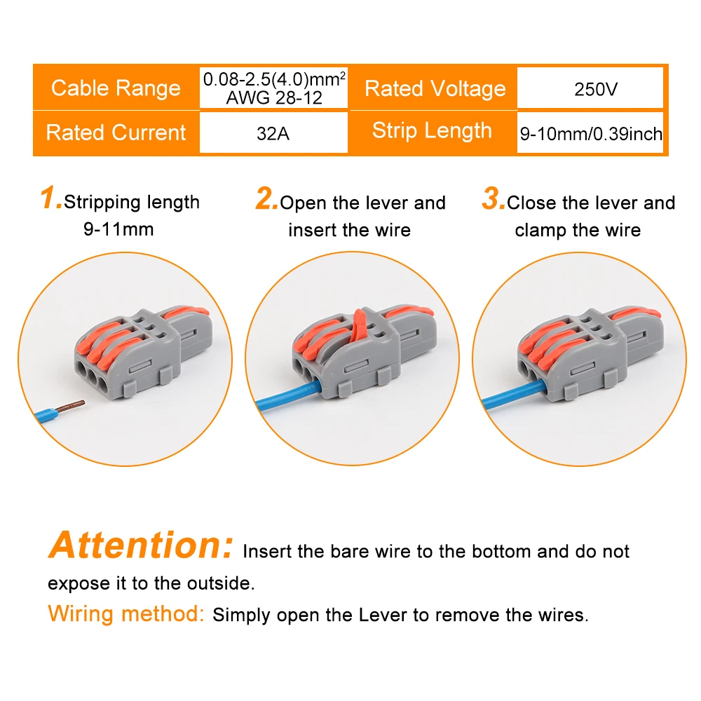 1 in multiple out Push-in Electrical Wire Connector Terminal Block Universal Fast Wiring Cable Connectors For Cable Connection