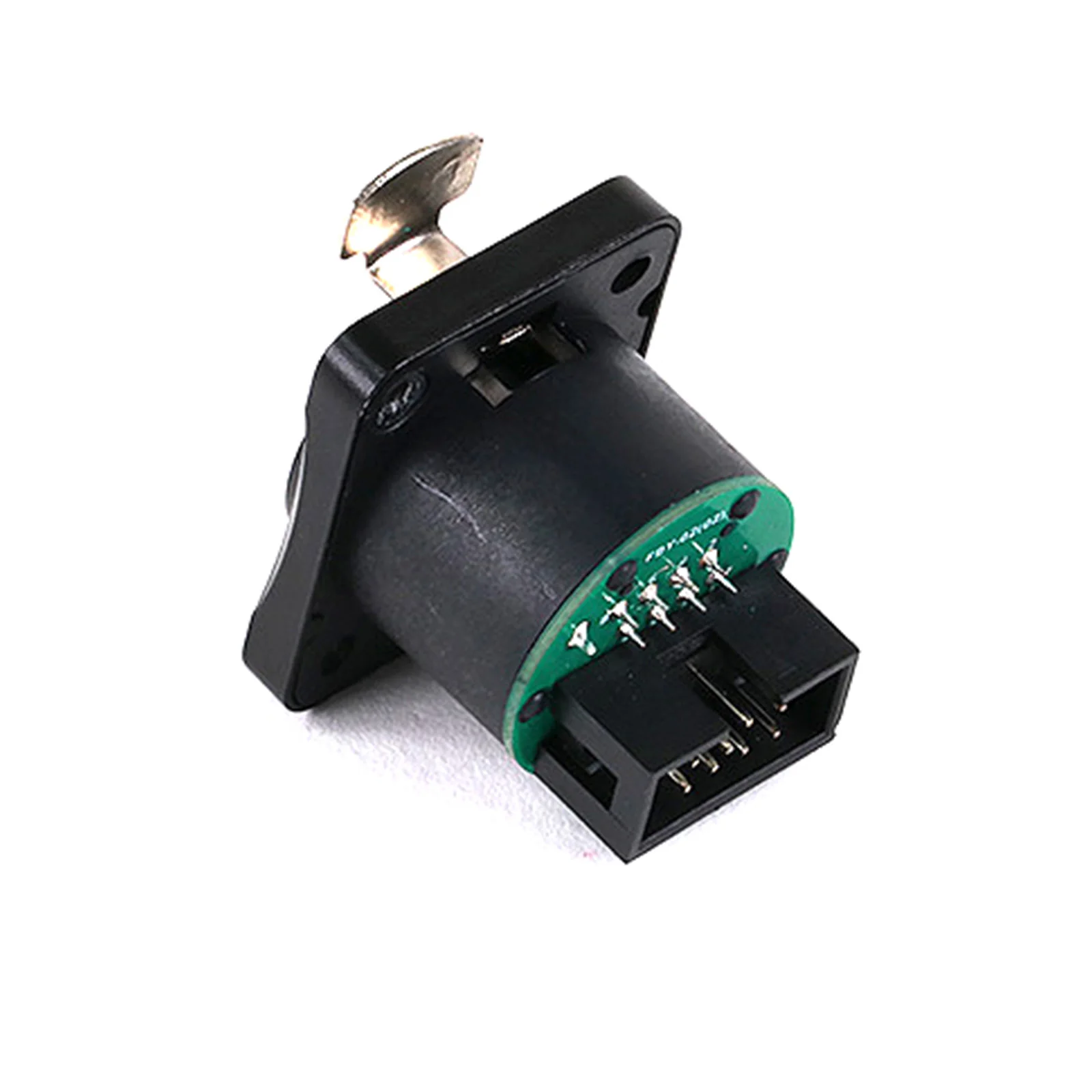 1PC Plug-in RJ45 Square Flange Receptacle Chassis Mount Industrial RJ45 CAT5e STP 100 Gigabit Connector Black Plug-Pull PUSH