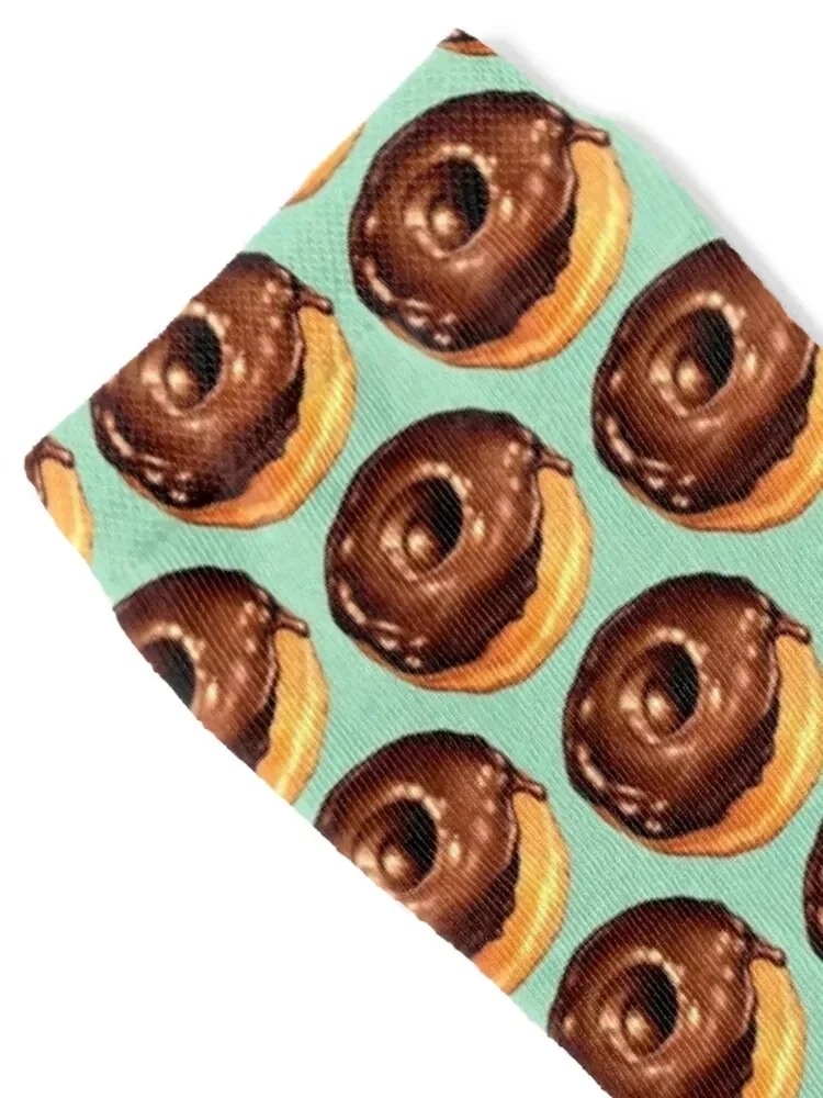 Chocolate Donut Pattern - Teal Socks sport Non-slip Girl'S Socks Men's