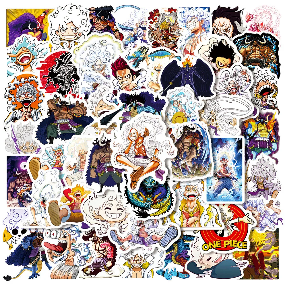 10/30/50pcs Cute Luffy Gare 5 Cartoon Stickers Cool ONE PIECE Anime Graffiti Sticker Decoration Decals for Kids Toy Phone Laptop