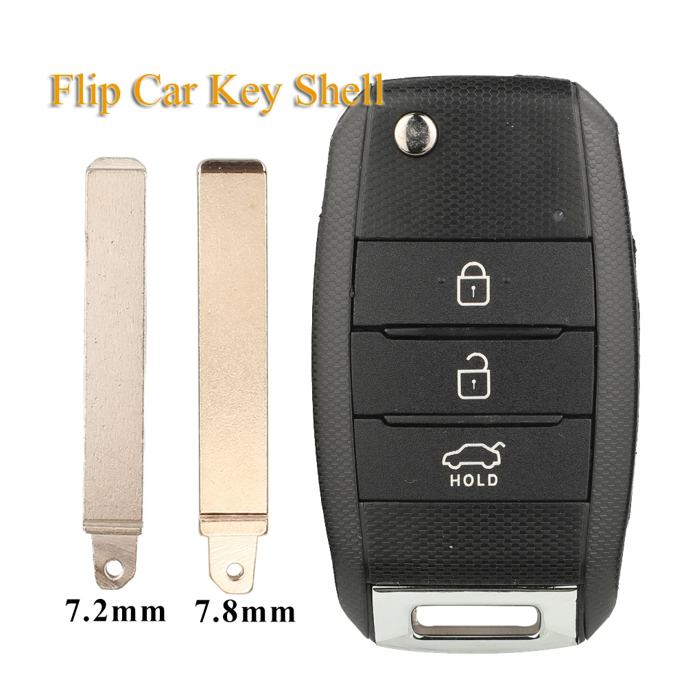 jingyuqin 3BTN HU134 blade Remote Flip Car Key Shell for Kia Venga Sportage K5 Rio Cerato Optima Soul Auto Key Case Replacement
