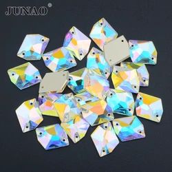 JUNAO 13x17mm 11x14mm 17x21mm Sewing K9 Cosmic Glass Rhinestone Appliques Sew Flatback Crystal Strass For Clothes Jewelry Making