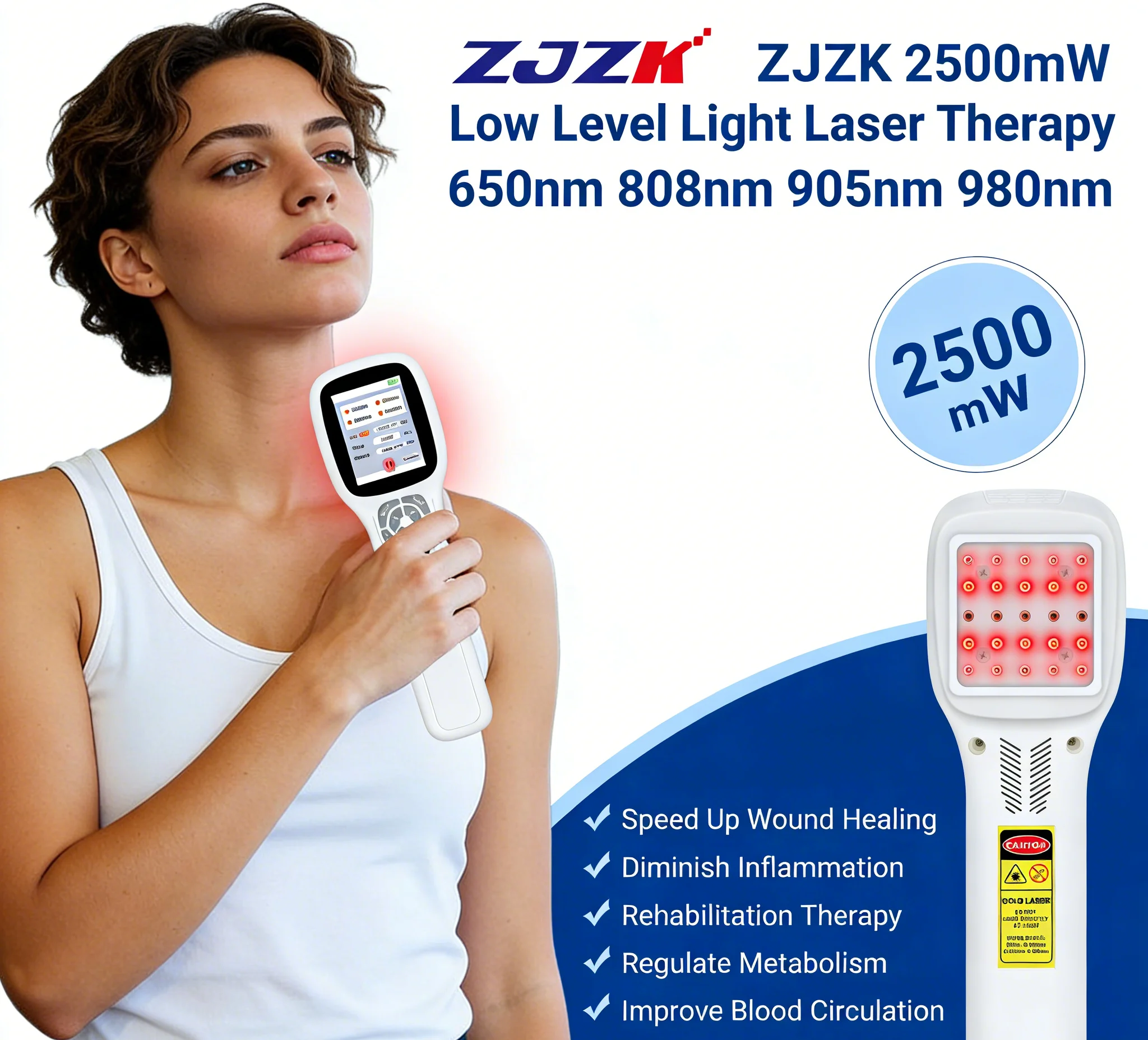

2026 Ssfe 650nm 808nm Infrared Cold Laser Physiotherapy Machine for Swelling Reduction Rotator Cuff Injury and Foot Pain Care