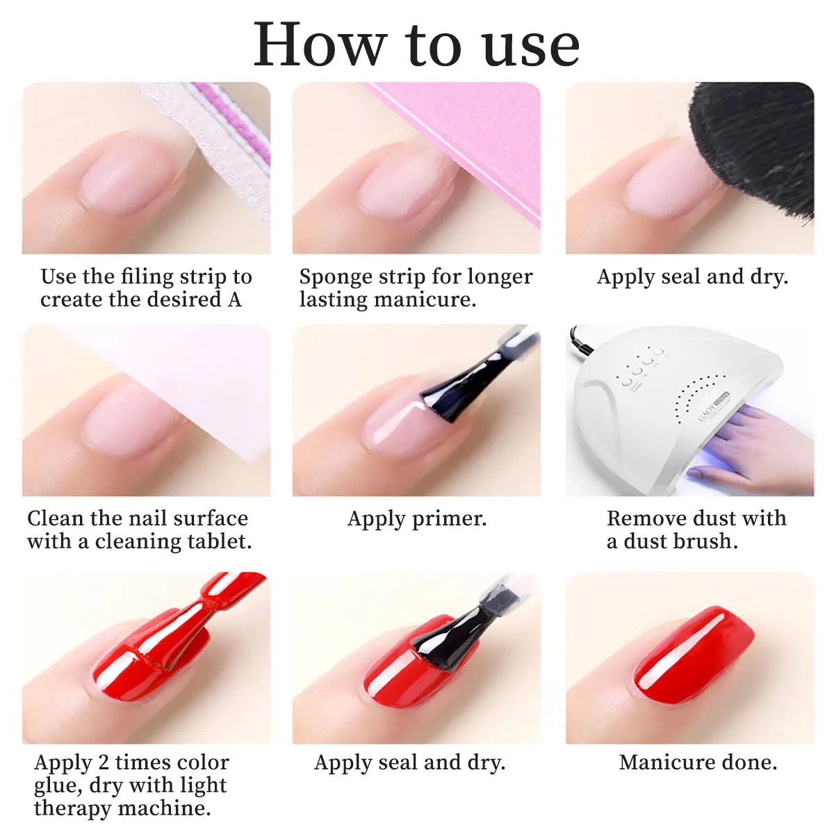 VOKY Conjunto de 6 garrafas de esmalte em gel diamante de 8ml, cada garrafa contém 0,27 onças, sem álcool, conjunto de casaco de base para unhas DIY