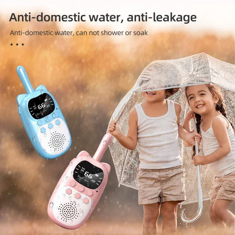 เด็ก Walkie Talkie 2PCS Mini Handheld น่ารักโทรศัพท์ Talkie Walkie กลางแจ้งวิทยุ Transceiver Interphone ของเล่นของขวัญวันเกิด