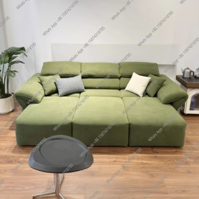 

K C69 Italian Electric Retractable Sofa 2025 New Green Multifunctional Designer Sofa Bed Nordic Luxury Canape Salon Home Furnitu