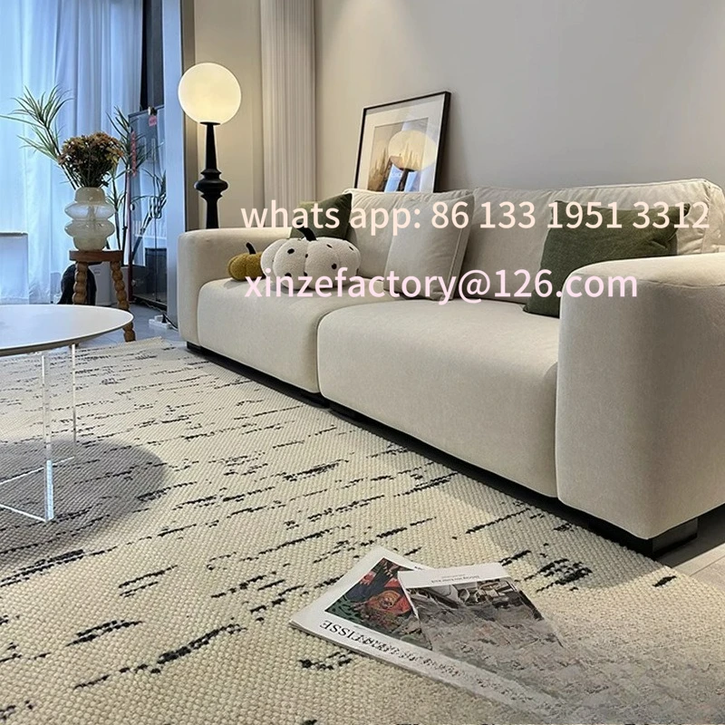 

Customizable cedar rug The modern mansion comes standard with New Zealand wool French simple living room light luxury black