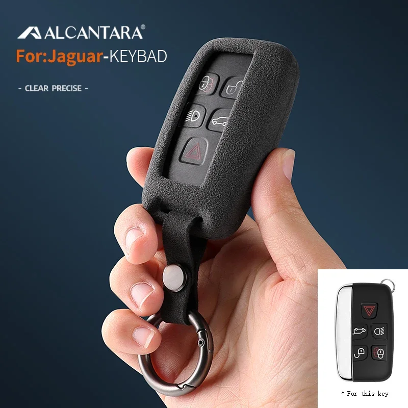 

For Jaguar XJ XE XF XFL XEL F-PACE F-TYPE Alcantara Key Case Cover Holder Key Shell Buckle Accessories