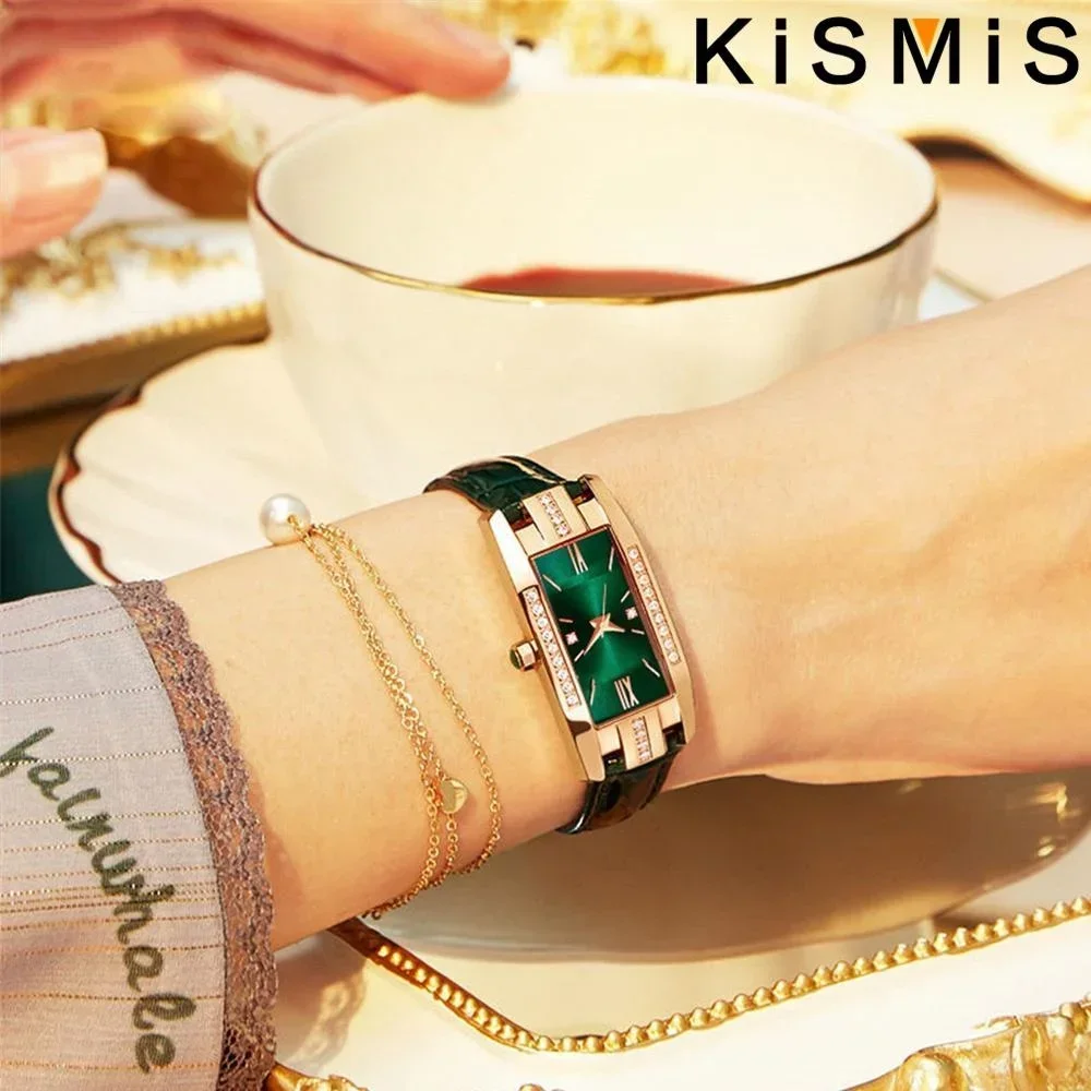 Reloj de pulsera de cuarzo con diamantes de imitación barrocos para mujer, reloj analógico con puntero rectangular, regalo para mamá o ella