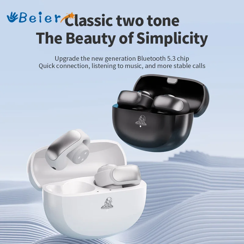 Beier V12 Open Ear Clip Headphones True Wireless Earbuds Bluetooth 5.3 Sports Earphones Air Conduction Headest With Mic