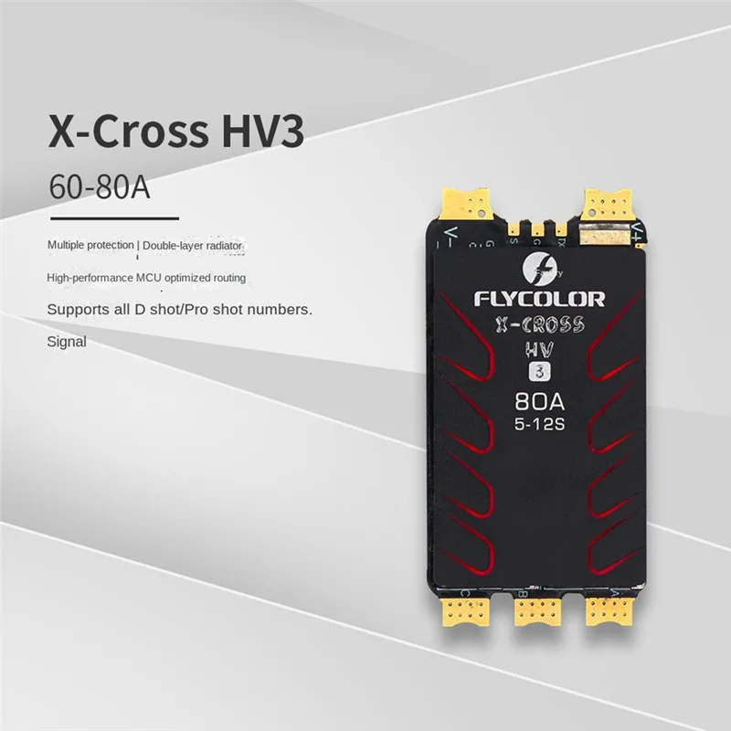 

FLYCOLOR X-CROSS HV3 60A ESC 5-12S Blheli-32 Dshot Proshot 64Mhz 32 Bit Speed Controller For RC FPV Drone Racing Durable
