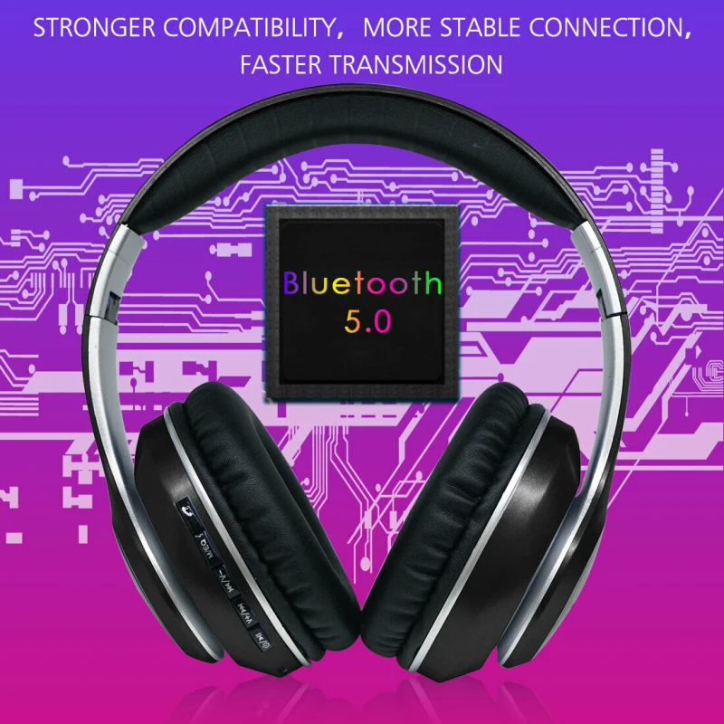 8228uwu7260 Headphones Wireless Headset Earbuds with Microphosic Foldable Adjustable Earphone